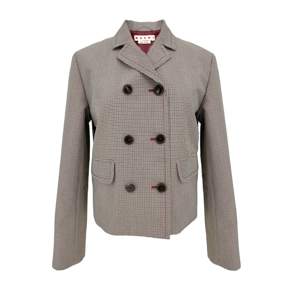 MARNI Houndstooth Double Breasted Blazer S